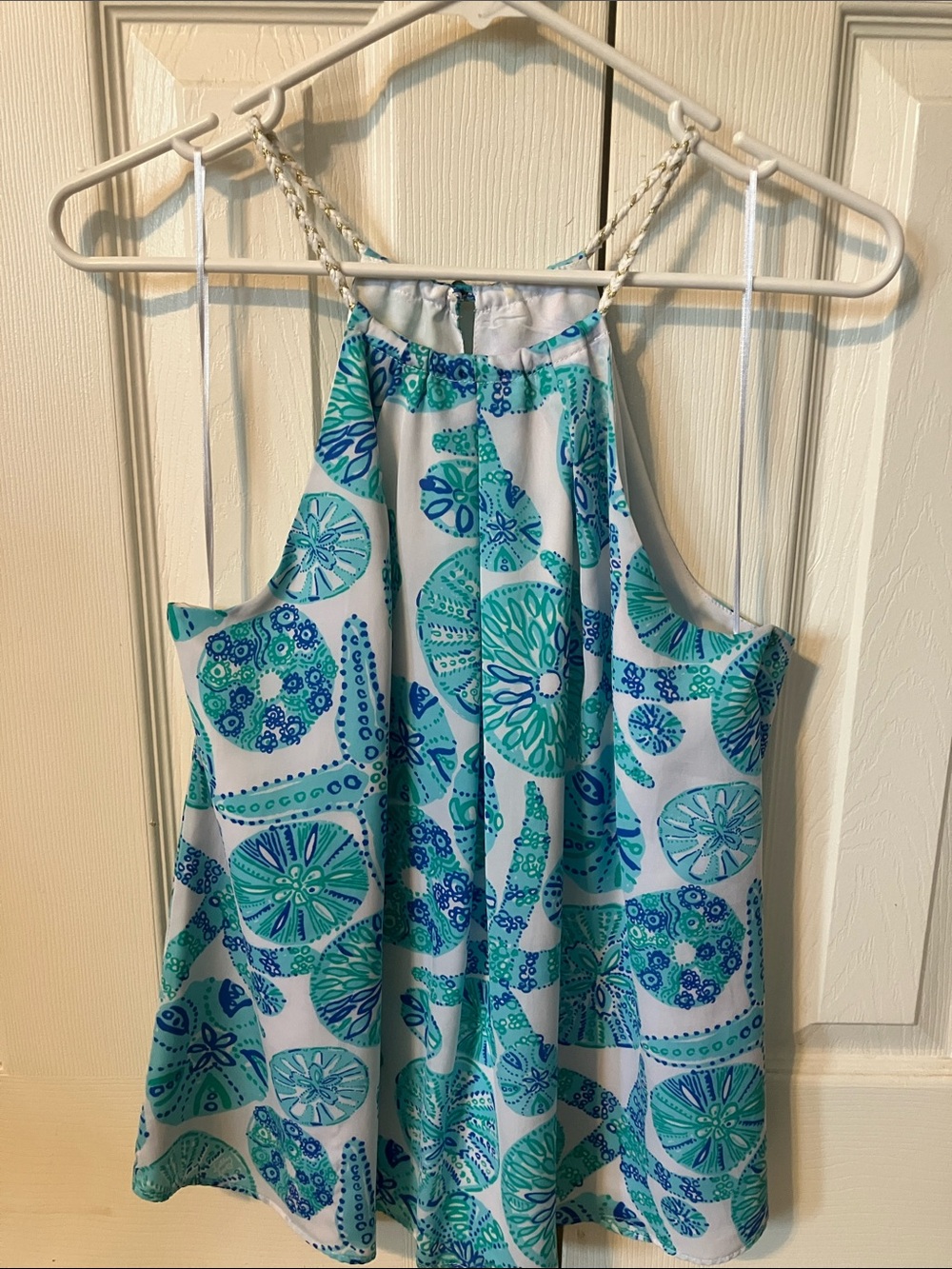 Lilly Pulitzer for Target Blue & Teal Shell-Print Halter Tank
